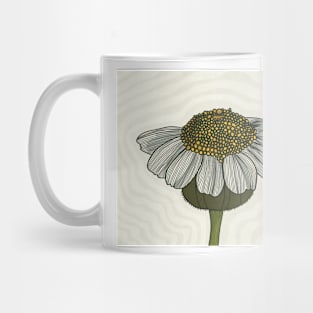 White Flower Line art with background illustration Mug